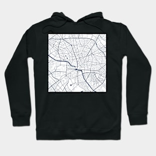 Kopie von Kopie von Kopie von Kopie von Lisbon map city map poster - modern gift with city map in dark blue Hoodie